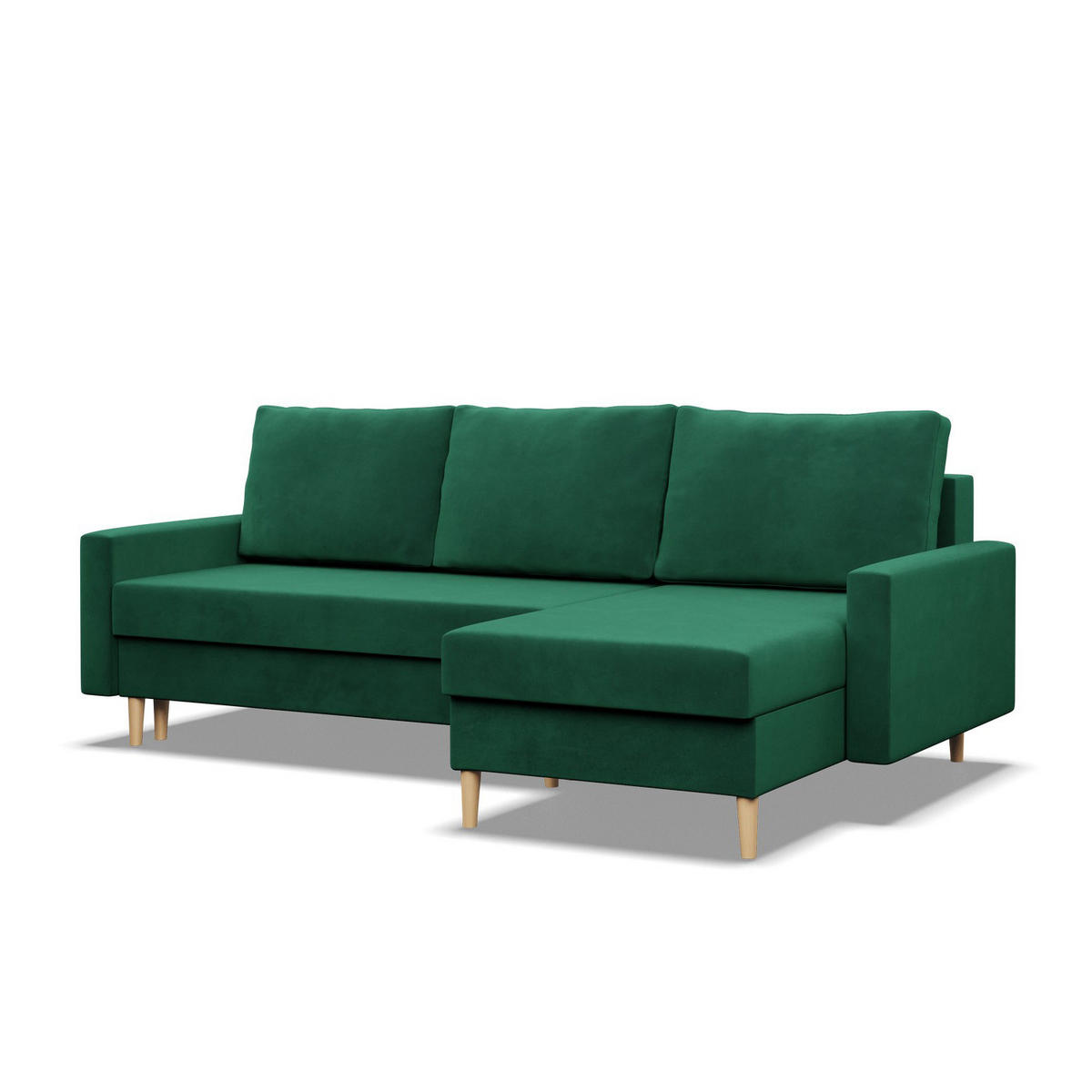 ECKSOFA MIT SCHLAFFUNKTION BLANK, Grün - Grün, Textil (223/140cm) - Mebligo