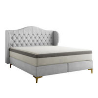 BETT mit Taschenmatratze LEGEND, Whisper-Stoff Silber 180x200 cm - Silberfarben, Holz/Textil (180/200cm) - Kaiser Möbel