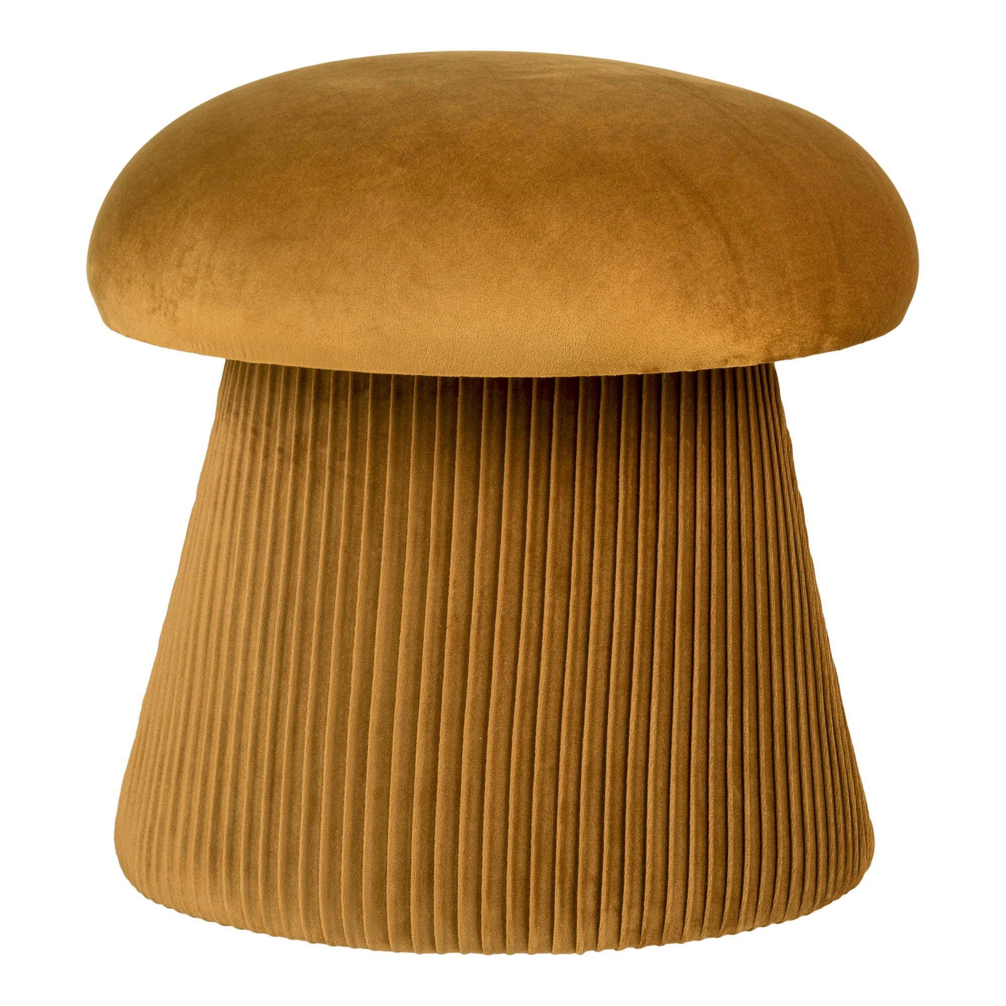 POUF Hampton MDF, Karton, Textil Ocker - Dunkelgelb, Textil (39/42/39cm) - tinkaro