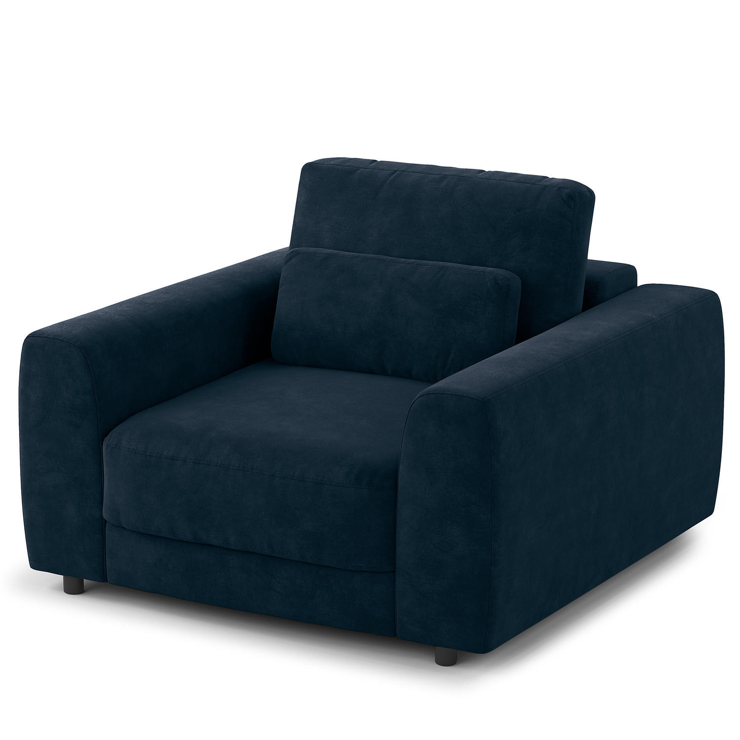 SESSEL - Blau/Schwarz, Kunststoff/Textil (116/80/117cm) - home24