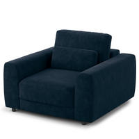 SESSEL - Blau/Schwarz, Kunststoff/Textil (116/80/117cm) - home24