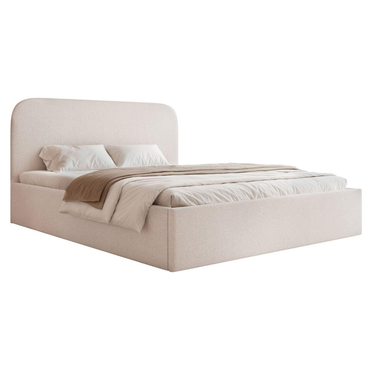 POLSTERBETT Sonvivo Hellbeige Chenille 160x200 cm - Ecru, Kunststoff/Textil (160/200cm) - Selsey