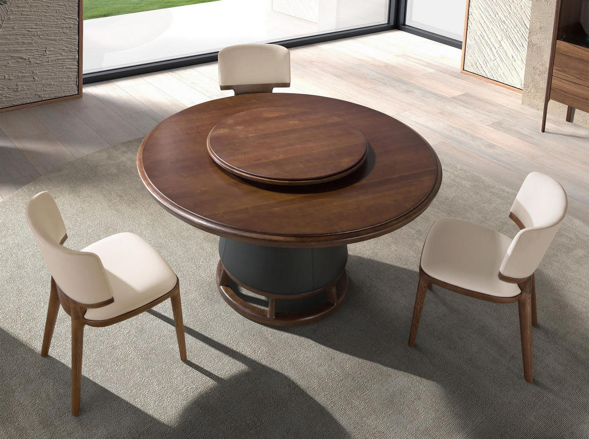 STUHL aus cremefarbenem Kunstleder - Ecru/Beige, Leder/Holz (53/78/55cm) - ANGEL CERDA