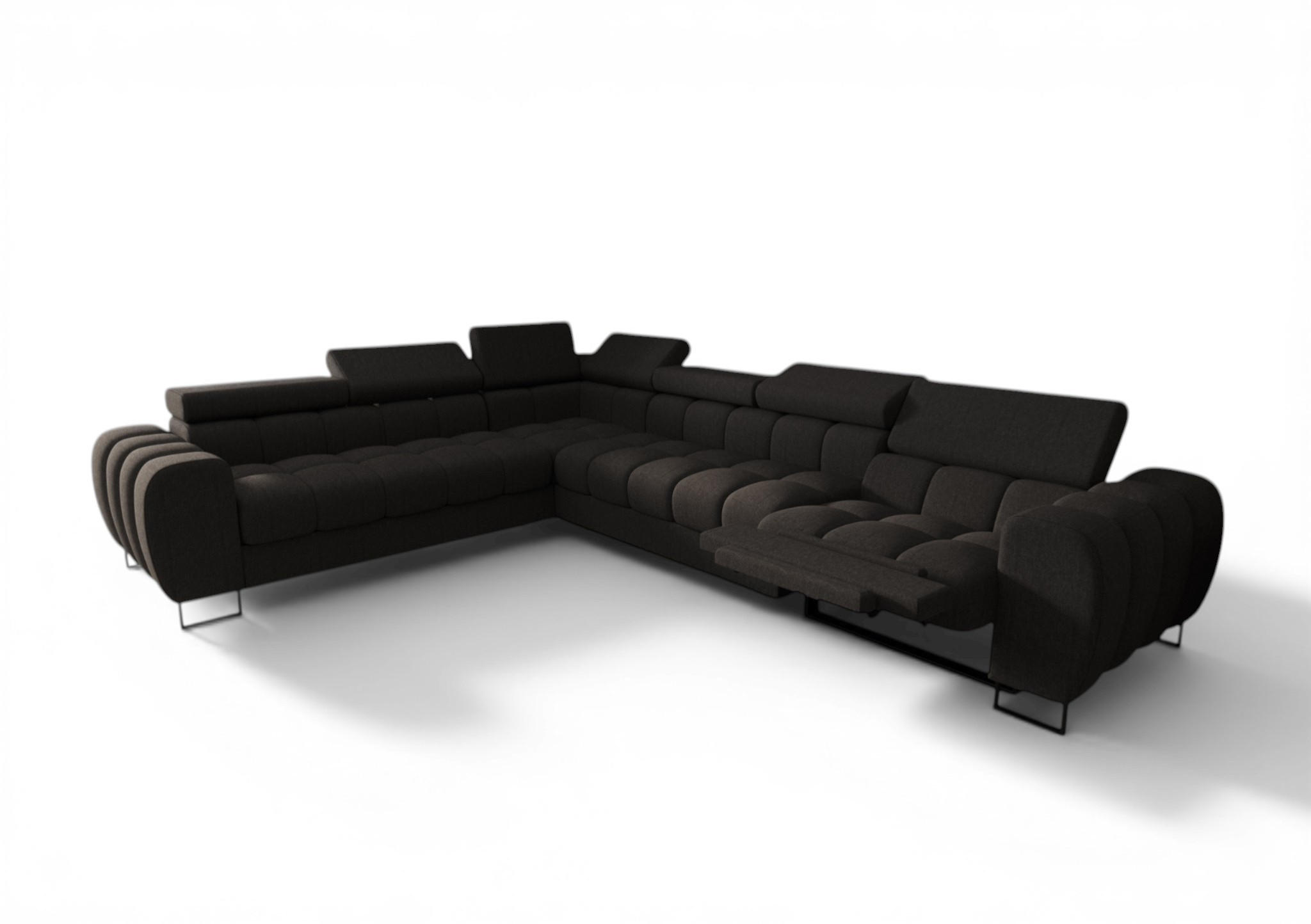 Fun Möbel Ecksofa Dunkelgrau 330x260 cm