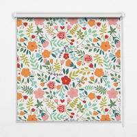 ROLLO LICHTDURCHLÄSSIG 150x140 cm Gemalte Blumen - Grün, Textil (150/140cm) - TULUP