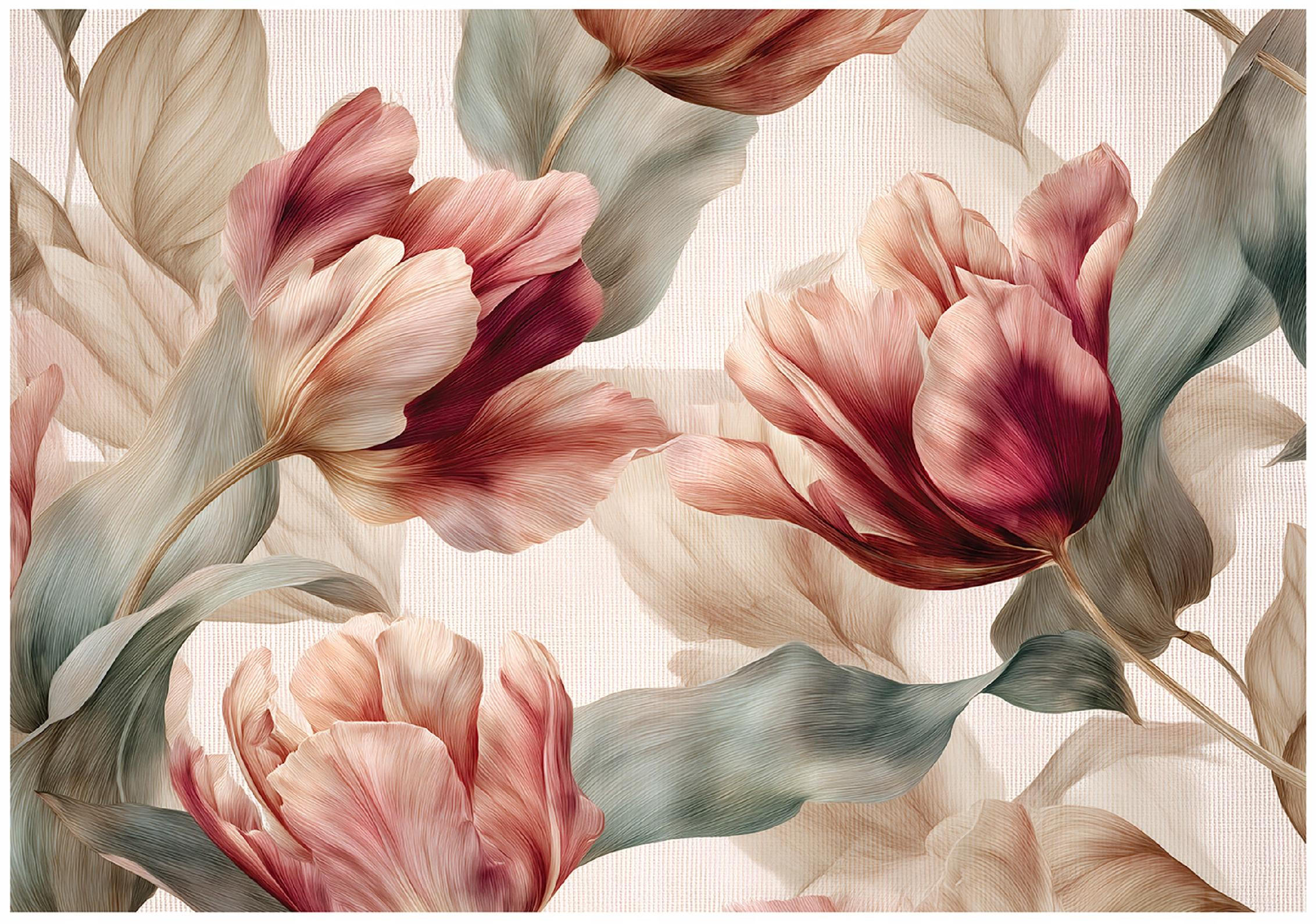 FOTOTAPETE Blumen Tulpen Rot 250x175 cm - Multicolor, Papier (250/175cm) - Wallarena