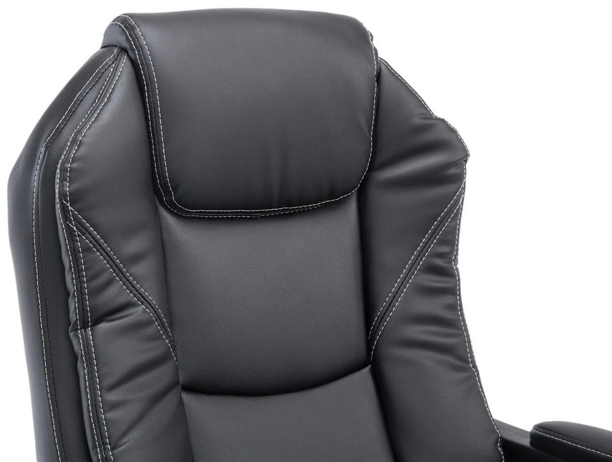 BÜROSTUHL Castan, Schwarz - Schwarz, Textil/Metall (67/124/64cm) - TPFLiving