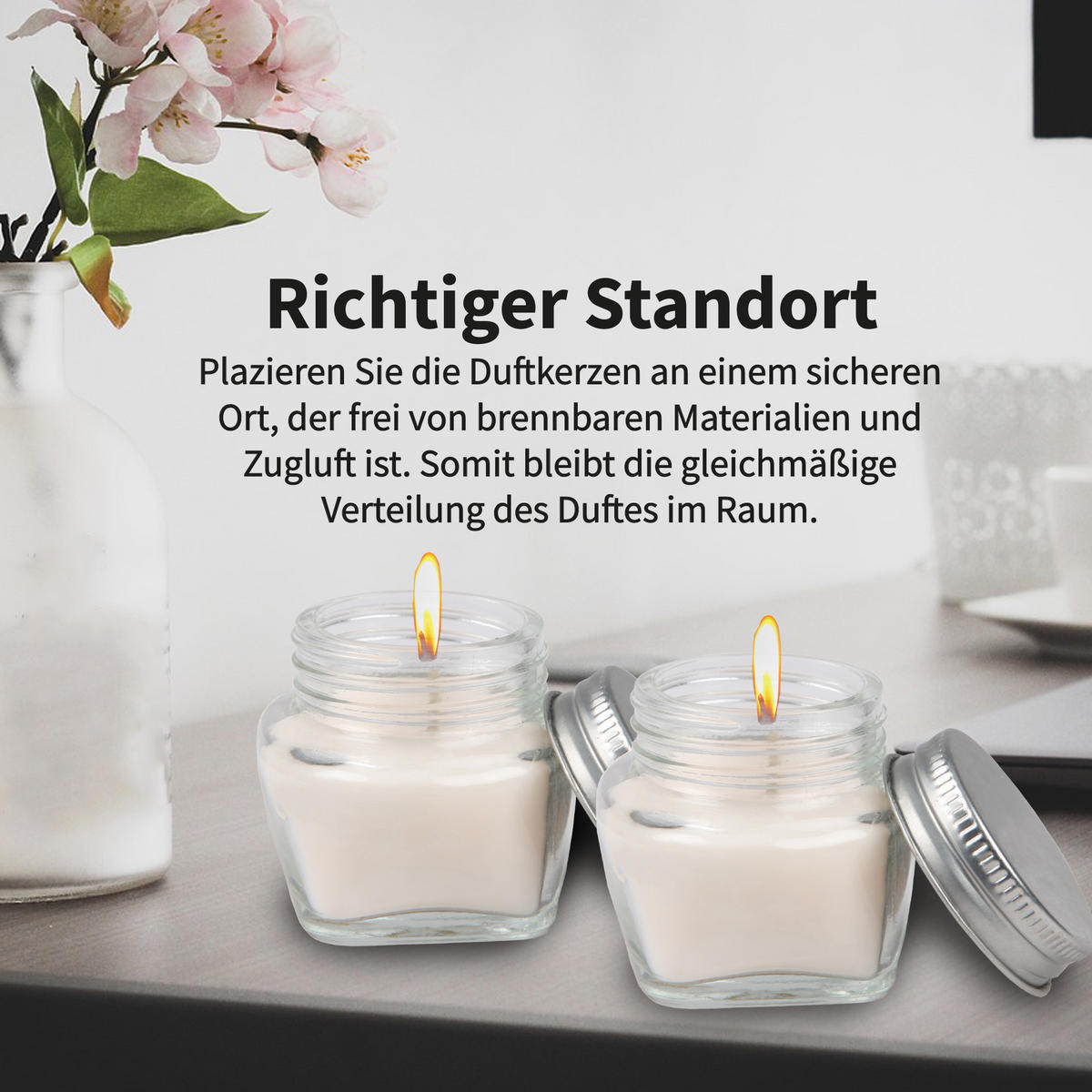DUFTKERZE im Glas "Forrest Walk" mit Deckel, 2er Pack mit je ca. 7 Std. Brenndauer, Ø6cm, Raumduft als Geschenk und Dekoration - Weiß, Glas (6/5cm) - HS Candle