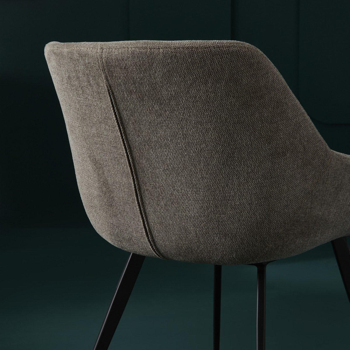 BRIDGE-SESSEL (Set aus 2) aus taupefarbenem stoff - colombe 64/58/79 cm - Beige, Metall (58/79/64cm) - Signature