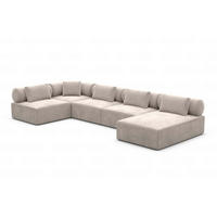 WOHNLANDSCHAFT Cipriani Sand Samtstoff - Sandfarben, Kunststoff (400/77/200cm)