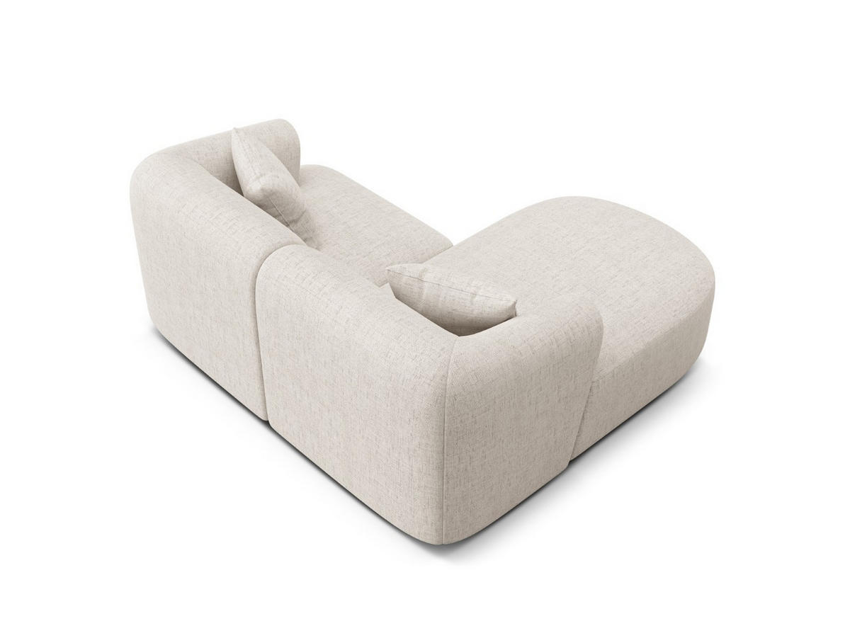 MODULARES-ECKSOFA links Campi aus strukturiertem Stoff leichtes beige 3 Sitzplätze - Creme, Textil (156/180cm) - Cosmopolitan Design