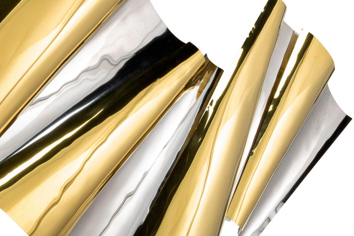 WANDDEKO Gold 120/60 cm - Silberfarben/Goldfarben, Metall (3.6/60/8cm) - KUNSTLOFT