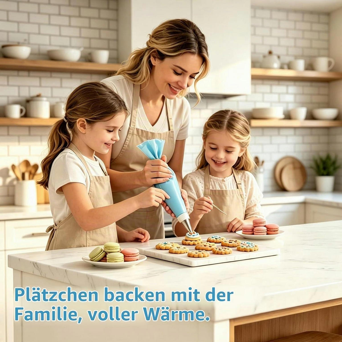 SPRITZBEUTEL Set 126-teilig mit Edelstahl-Tüllen und Schabern - Hellblau, Kunststoff (29.8/20.2/31cm)