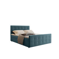 BOXBETT Mit Bettkasten Matratze Topper AMOR Türkis 180x200 cm H3-Bonell - Türkis, Holz/Textil (180/200cm) - Kaiser Möbel