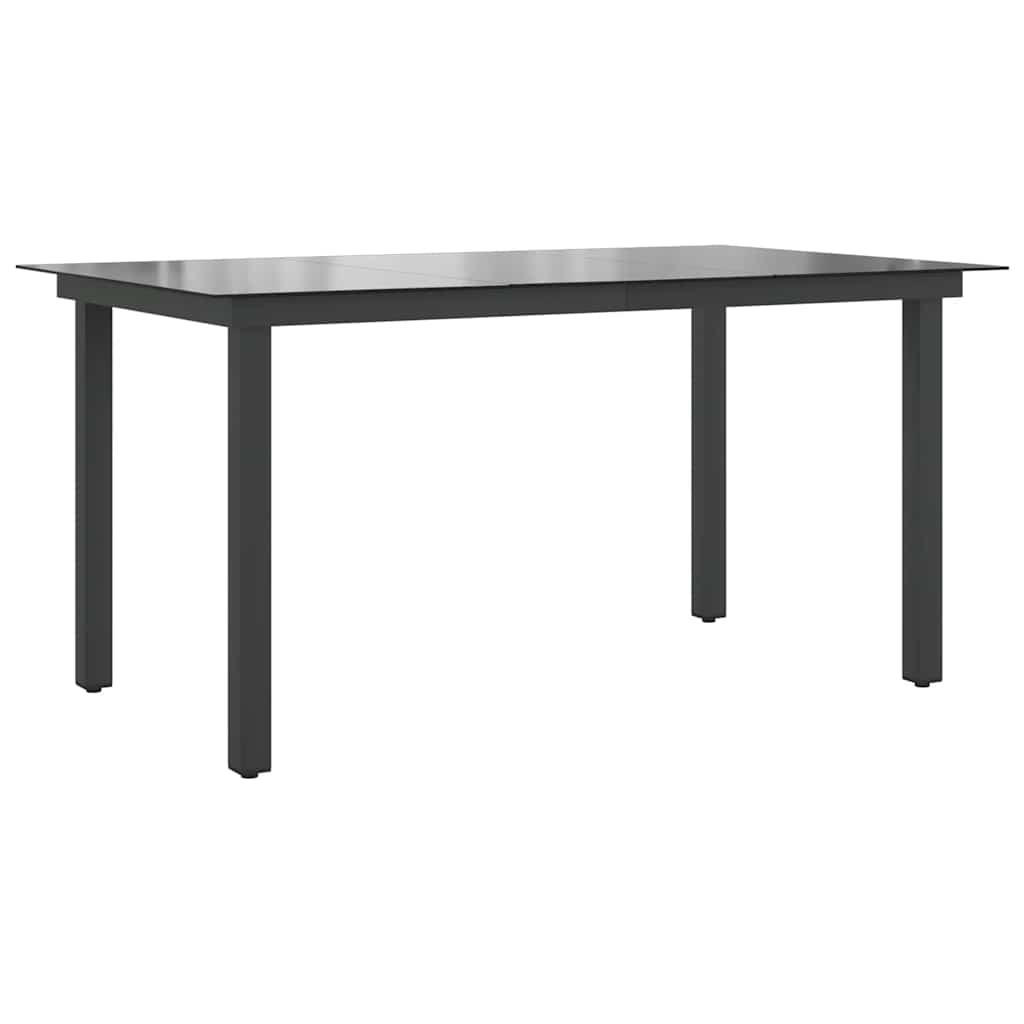 GARTENTISCH, 150/90/74 cm, aus Aluminium und Glas, Schwarz - Schwarz, Glas (90/150/74cm) - vidaXL