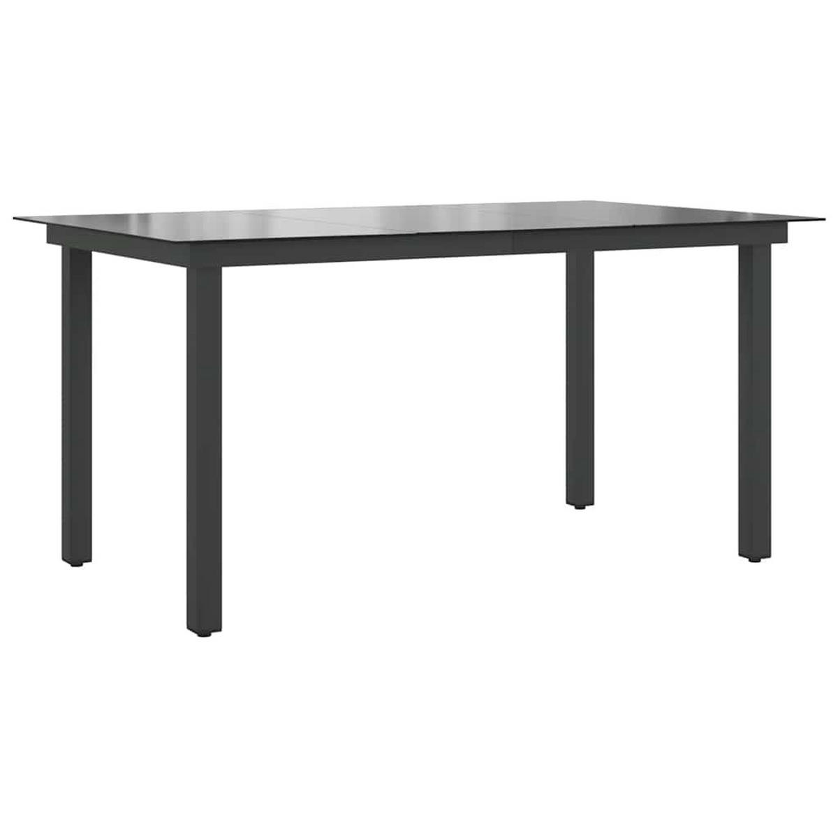 GARTENTISCH, 150/90/74 cm, aus Aluminium und Glas, Schwarz - Schwarz, Glas (90/150/74cm) - vidaXL