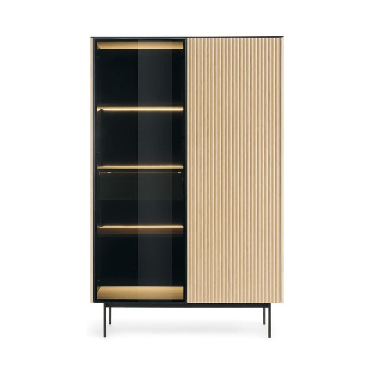 VITRINE – WTSZ107 – 107 cm – Orta – Eiche - Eiche Artisan, Holzwerkstoff (107/163/39cm) - hi-markt