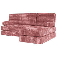 ECKSOFA NOTIA modulares Boneless Sofa mit Schlaffunktion Rosa Kordstoff - Rosa, Textil (200/120cm) - MASSENO