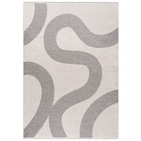 TEPPICH Zweiseitiger Weiß Modern Geometrisch - Kurzflor Rechteckig Weich - Ecru Graphit Grau - 200 x 300 cm - Ecru/Champagner, Textil (200/300cm) - Mazovia