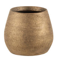 BLUMENTOPF UNREGELMÄßIG - Töpferei - Gold - S - 2er set - Ø 16 cm - Goldfarben, Keramik (16/14cm) - J-Line
