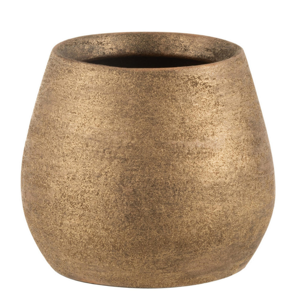 BLUMENTOPF UNREGELMÄßIG - Töpferei - Gold - S - 2er set - Ø 16 cm - Goldfarben, Keramik (16/14cm) - J-Line