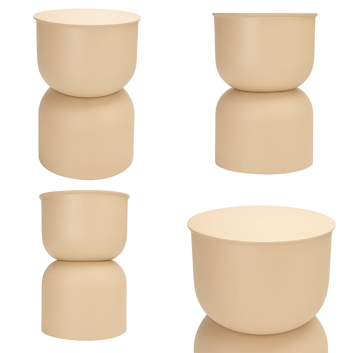 SÄULENTISCH matt Disa Sand 31/31/46 cm - Beige, Metall (31/31/46cm) - Home Styling Collection