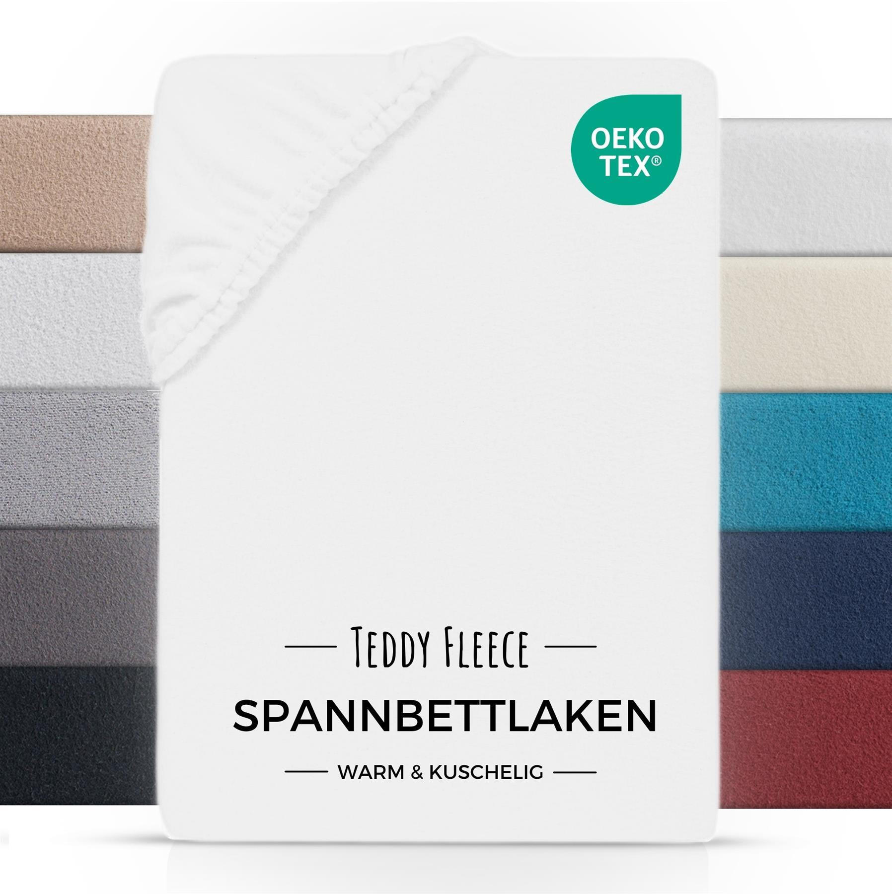 SPANNBETTLAKEN-TEDDY Warmes Winter Bettlaken 90x200 cm, Kuscheliges Teddy Laken Weiß - Weiß, Textil (90/200cm) - Carpe Sonno