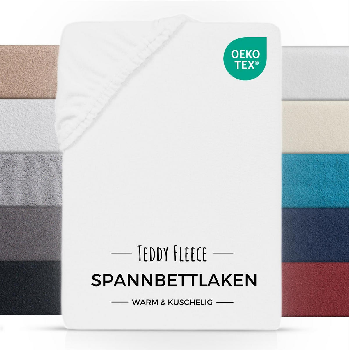 SPANNBETTLAKEN-TEDDY Warmes Winter Bettlaken 90x200 cm, Kuscheliges Teddy Laken Weiß - Weiß, Textil (90/200cm) - Carpe Sonno