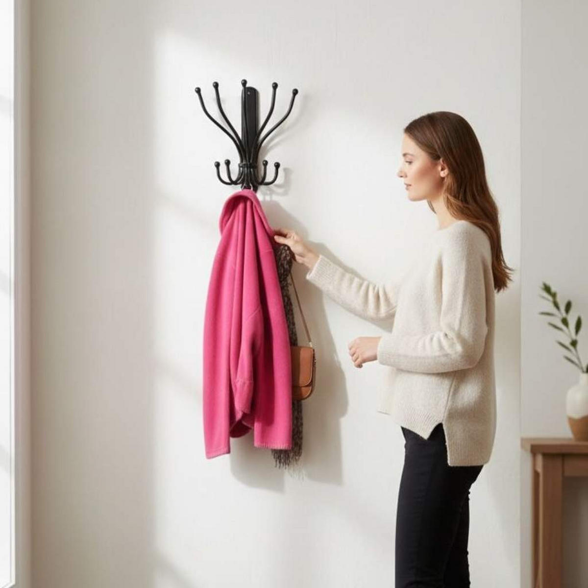 WANDHAKEN Steve Kleiderhaken schwarz - Schwarz, Metall (22/25/10cm) - DanDiBo