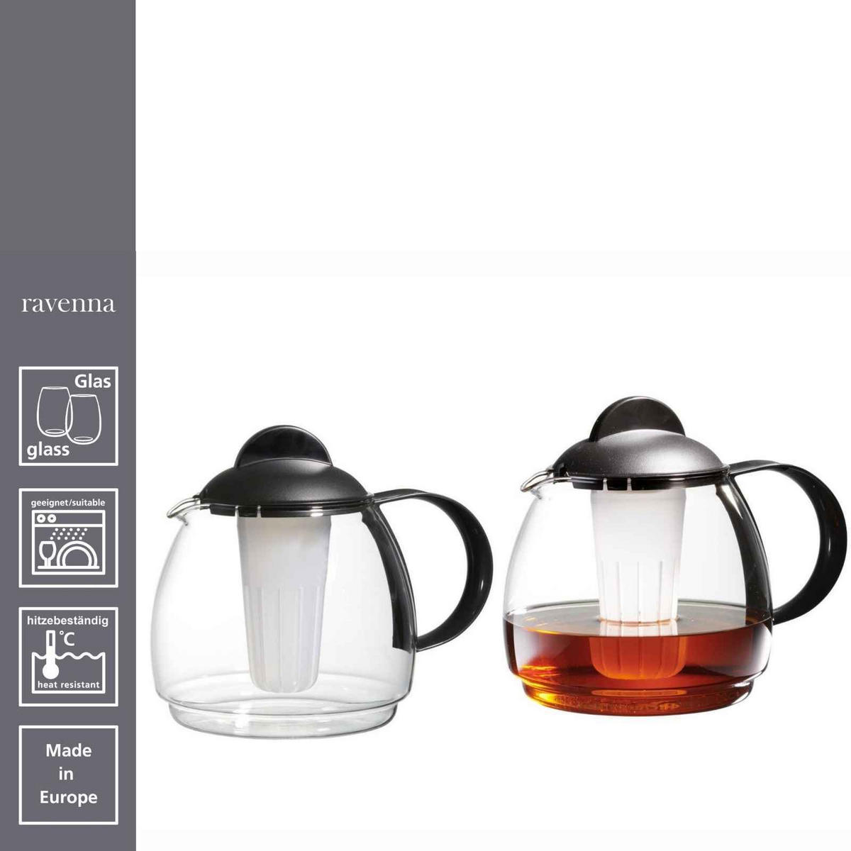 TEEKANNE MIT SIEB Ravenna transparent 1,8 l - Transparent, Glas (1.8L) - Ritzenhoff Breker