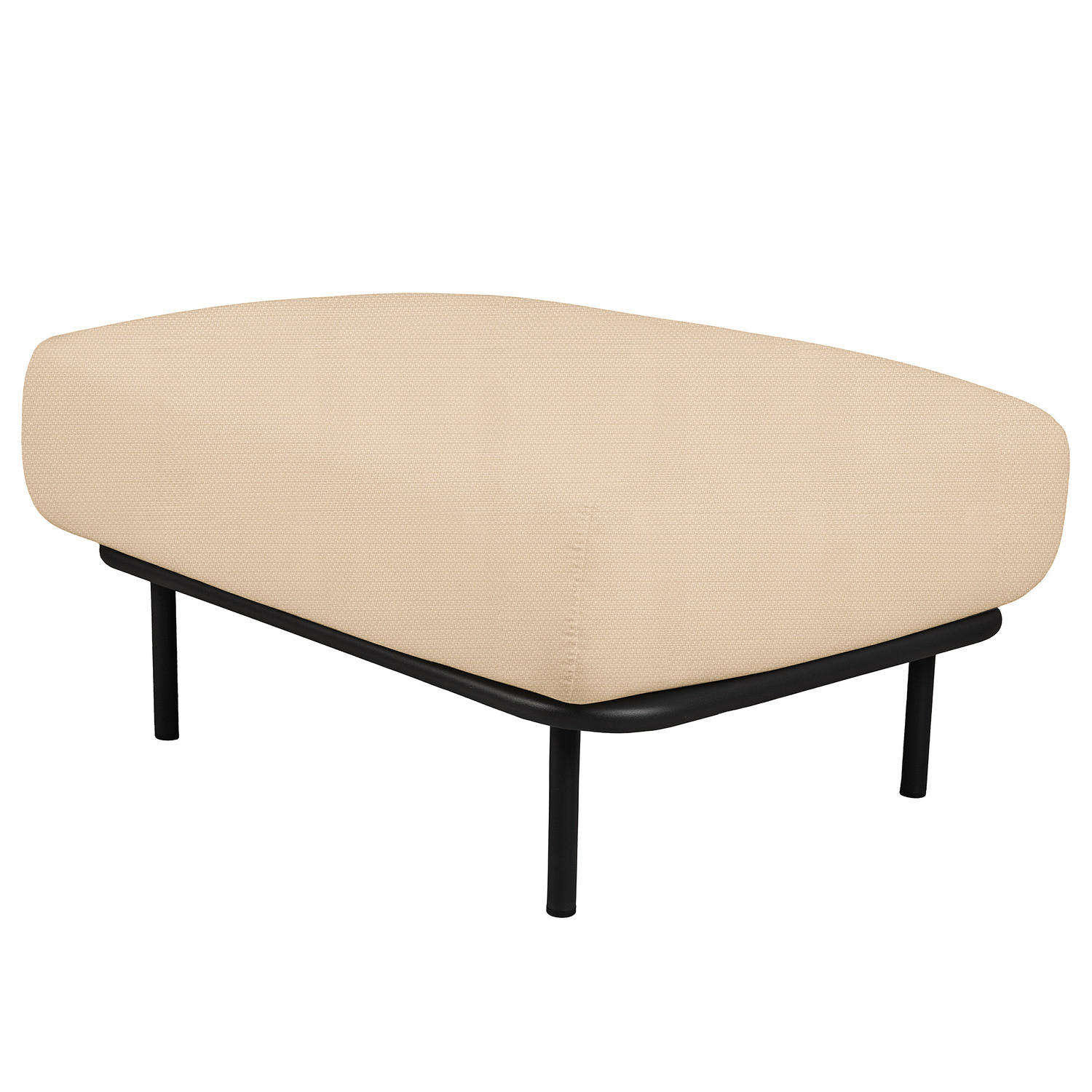 OUTDOOR-HOCKER - Beige, Textil/Metall (86/44/66cm) - home24