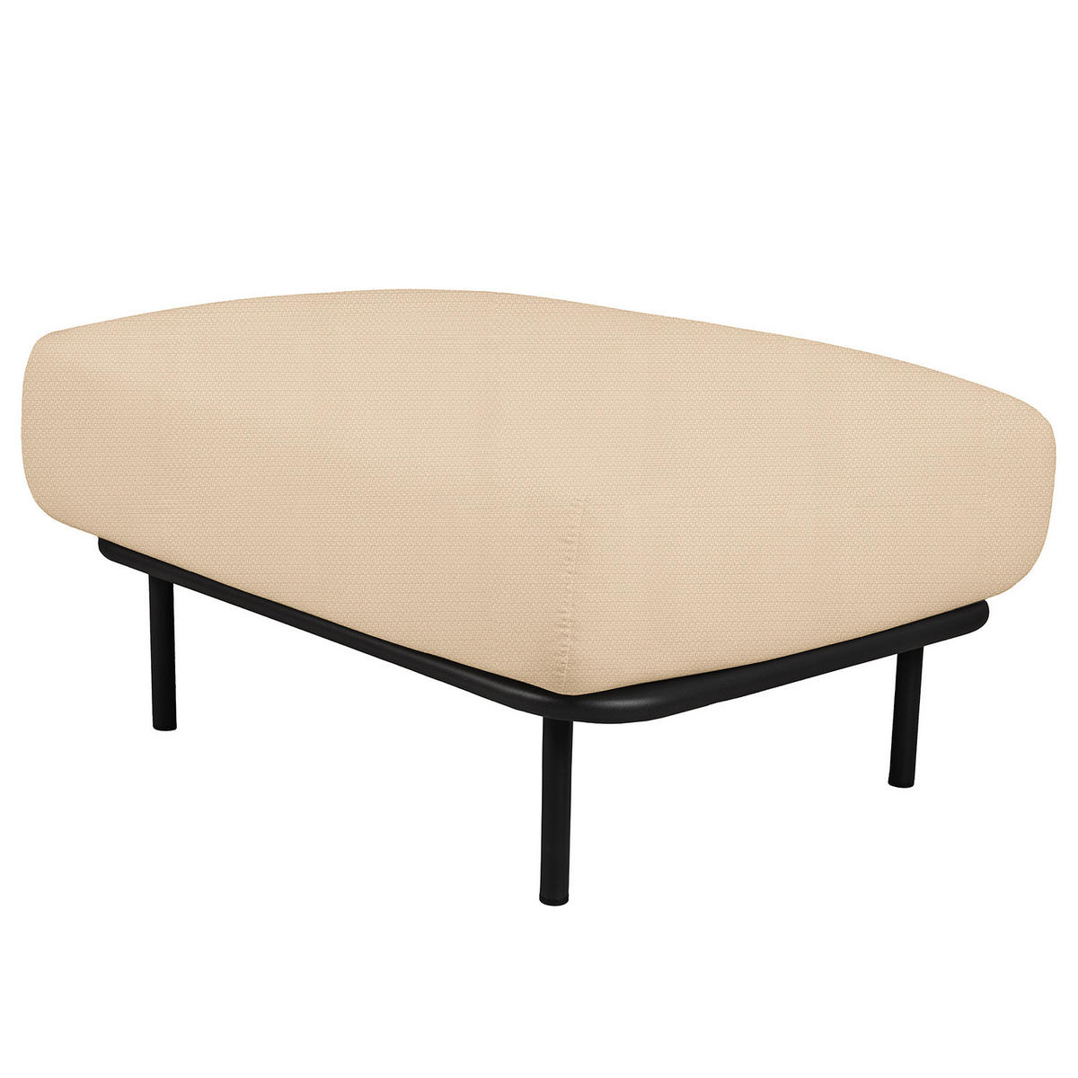 OUTDOOR-HOCKER - Beige, Textil/Metall (86/44/66cm) - home24