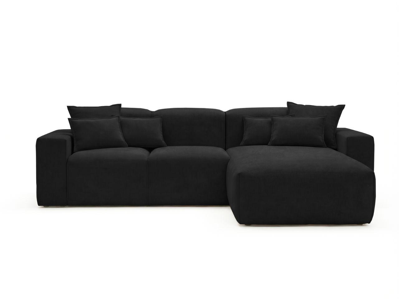 ECKSOFA Leni Schwarz Rechts - Schwarz, Holz/Textil (180/265cm) - Graingold