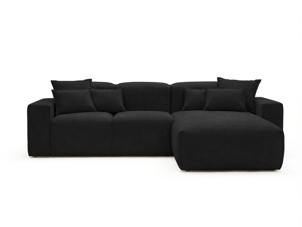 ECKSOFA Leni Schwarz Rechts - Schwarz, Holz/Textil (180/265cm) - Graingold