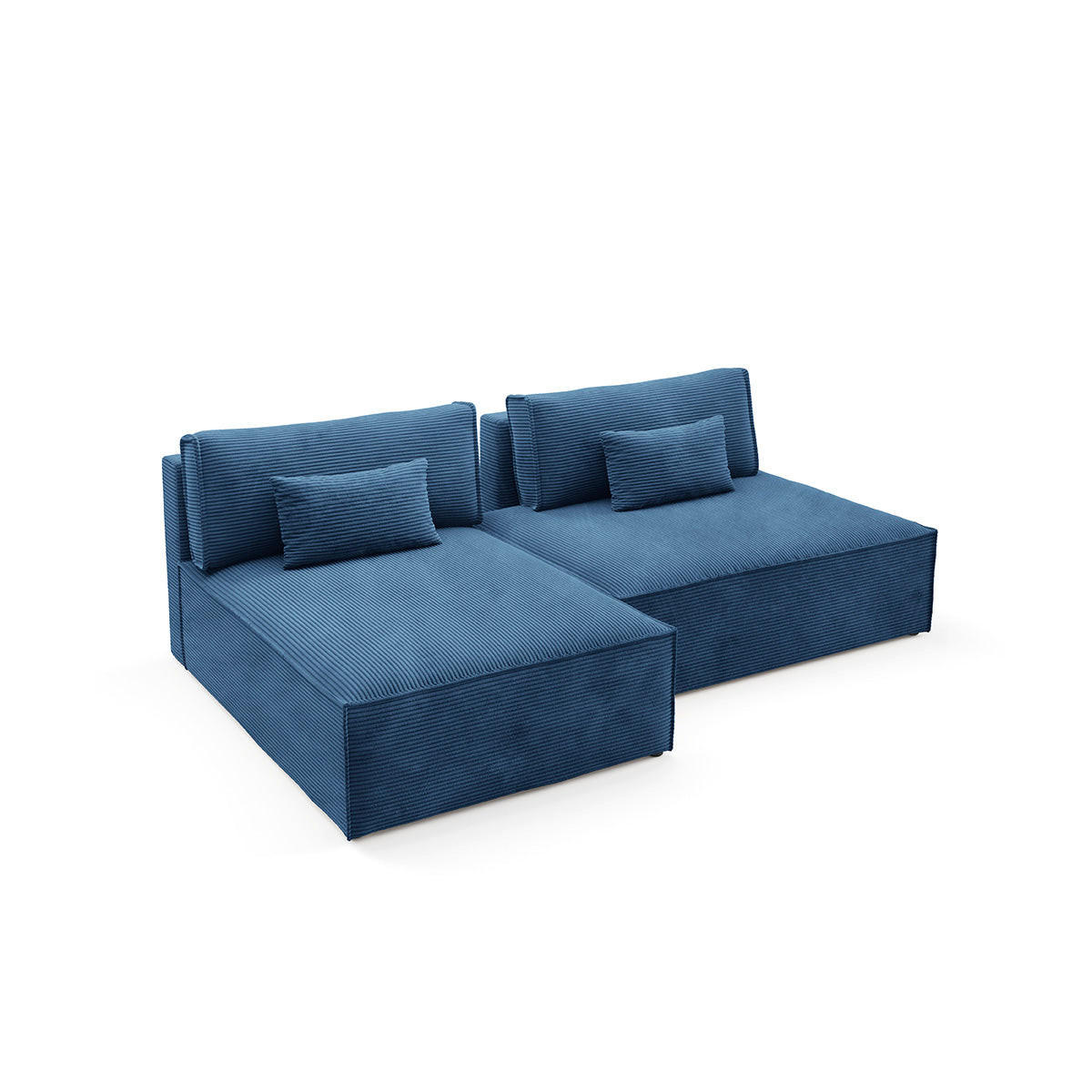 ECKSOFA Georgia Dunkelblau - Blau, Holz (236/148cm) - Petits-meubles