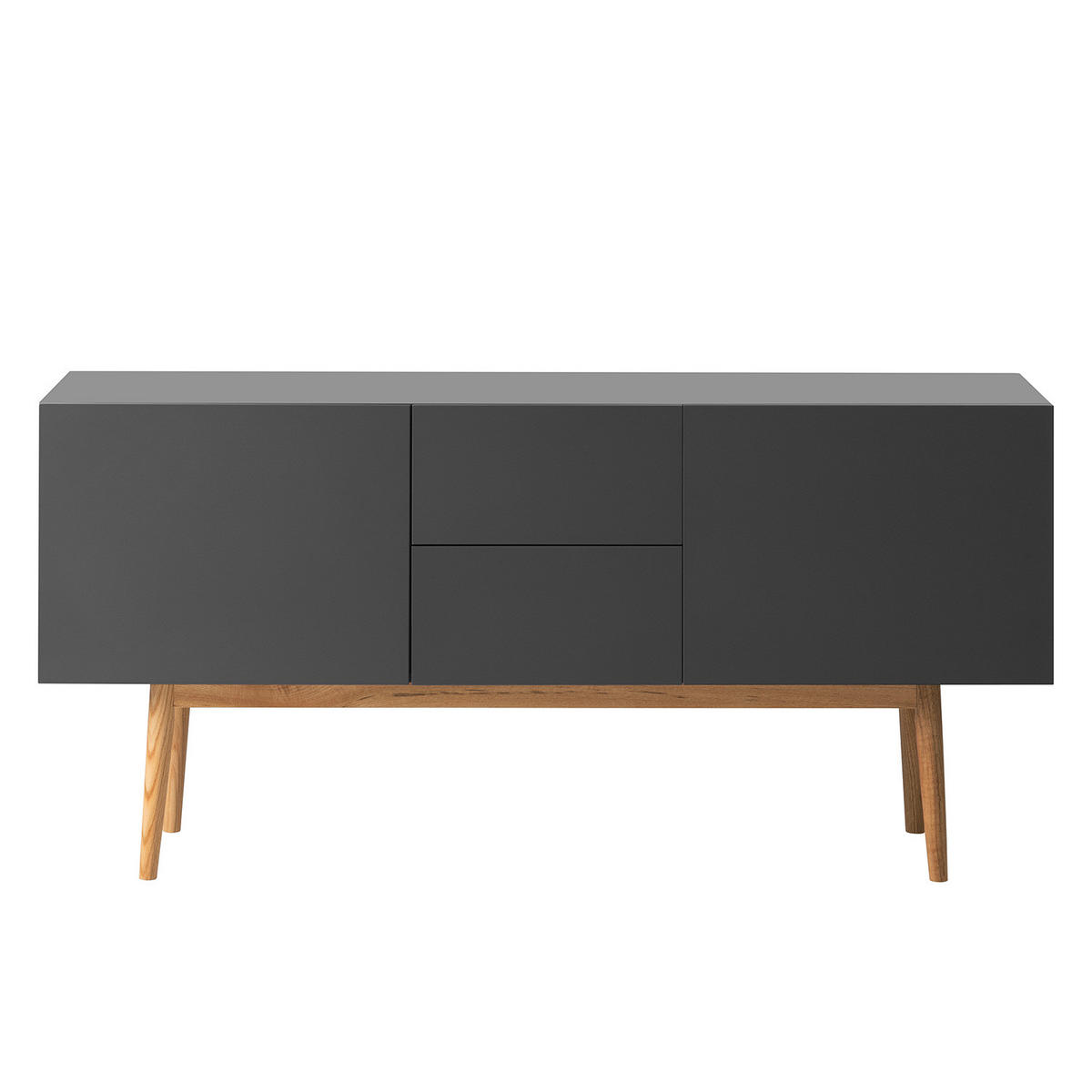 SIDEBOARD - Breite 150 cm - Eichefarben/Grau, Holzwerkstoff (150/72/40cm) - home24
