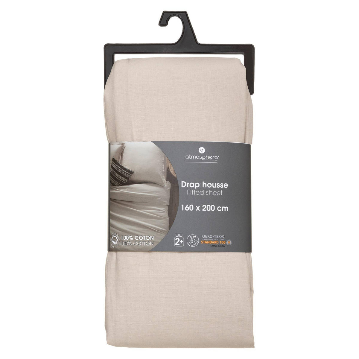BETTLAKEN mit Gummizug 160/200 cm - Beige, Naturmaterialien (200/160cm) - Atmosphera Createur d´interieur