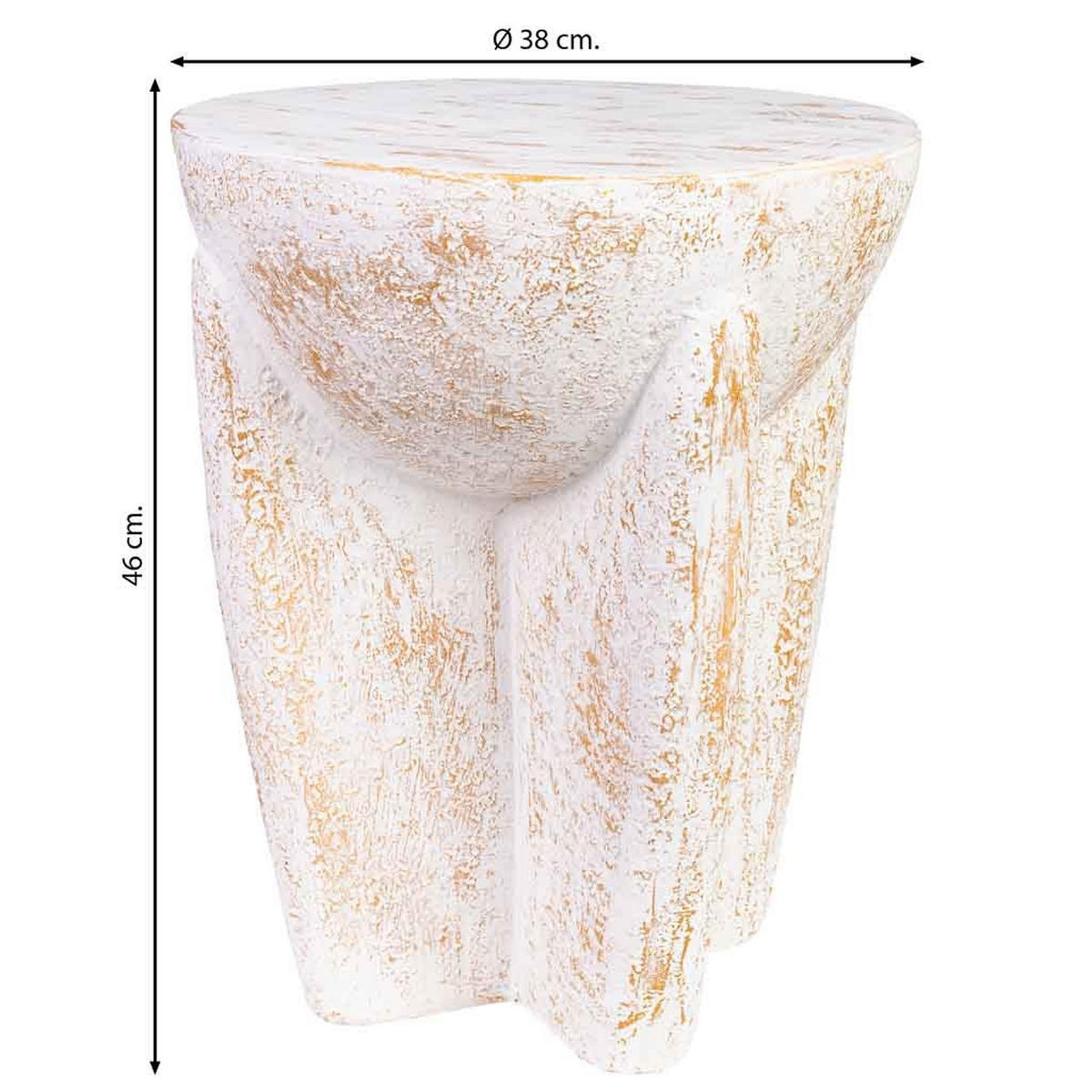 BEISTELLTISCH aus magnesium 38x38x46cm - Weiß, Stein (46/38/38cm) - Wanderlust