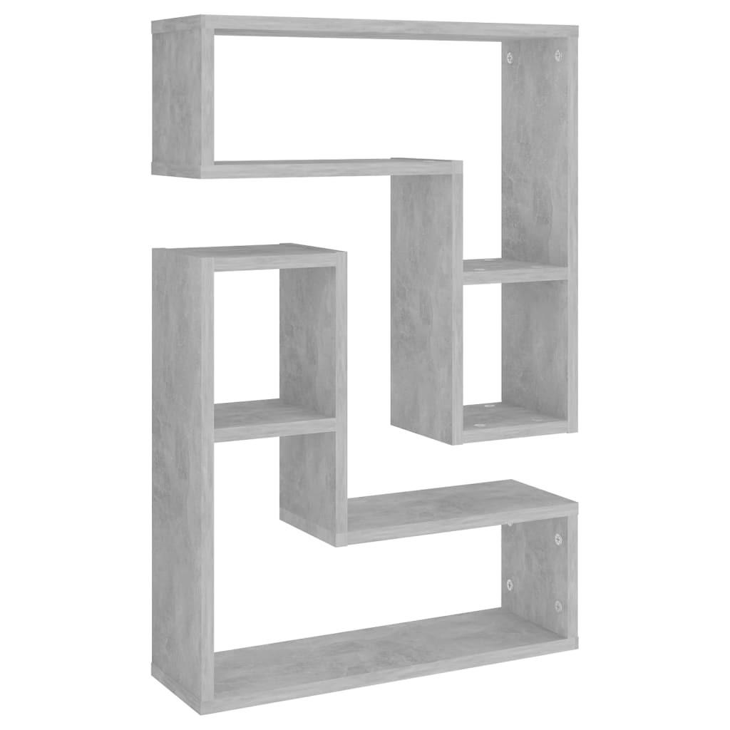 WANDREGALSET L-Form 2-teilig 50/15/50 cm aus Holzwerkstoff Betongrau - Grau, Holz (50/50/15cm) - vidaXL