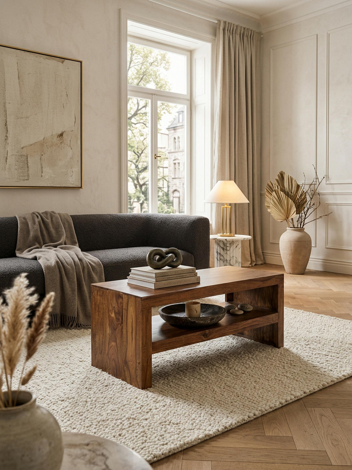 COUCHTISCH Sheesham Massivholz, Moderner Stil, 110x45x45 cm, Handgefertigt - Braun, Holz (45/110/45cm) - KADIMA DESIGN