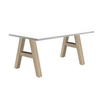 SCHREIBTISCH Edi 4 140 x 70 x 75 Bürotisch eiche sägerau/weiß matt lack - Weiß, Holz (140/70/75cm) - 58aufmkessel