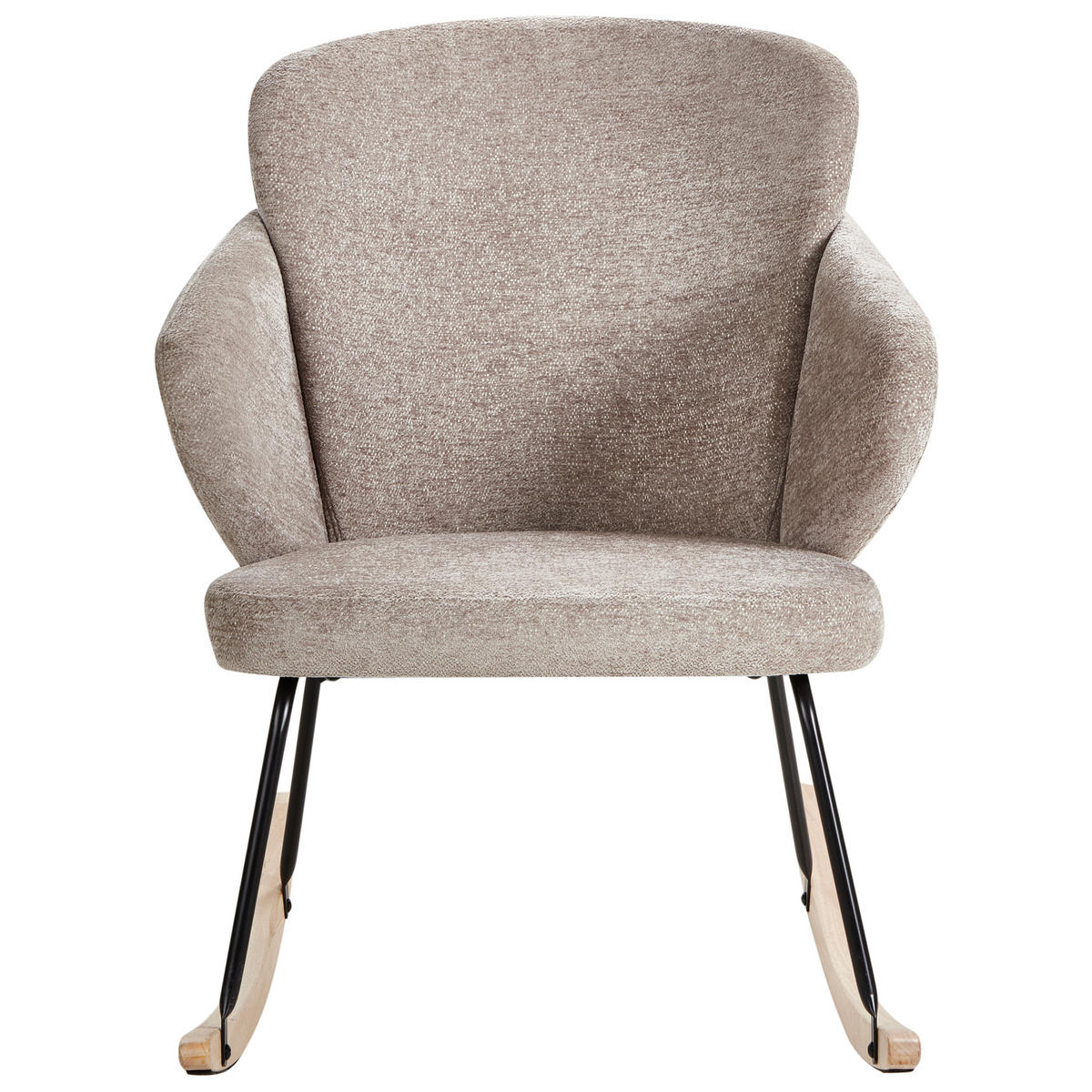 SCHAUKELSTUHL Taupe Viken - Taupe/Braun, Textil (66/87/74cm) - Beliani