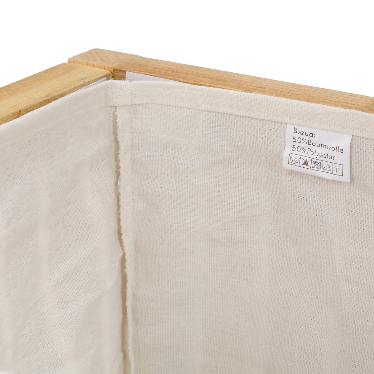 WÄSCHEKORB - Hellbraun, Holz/Textil (38/51/38cm) - Relaxdays