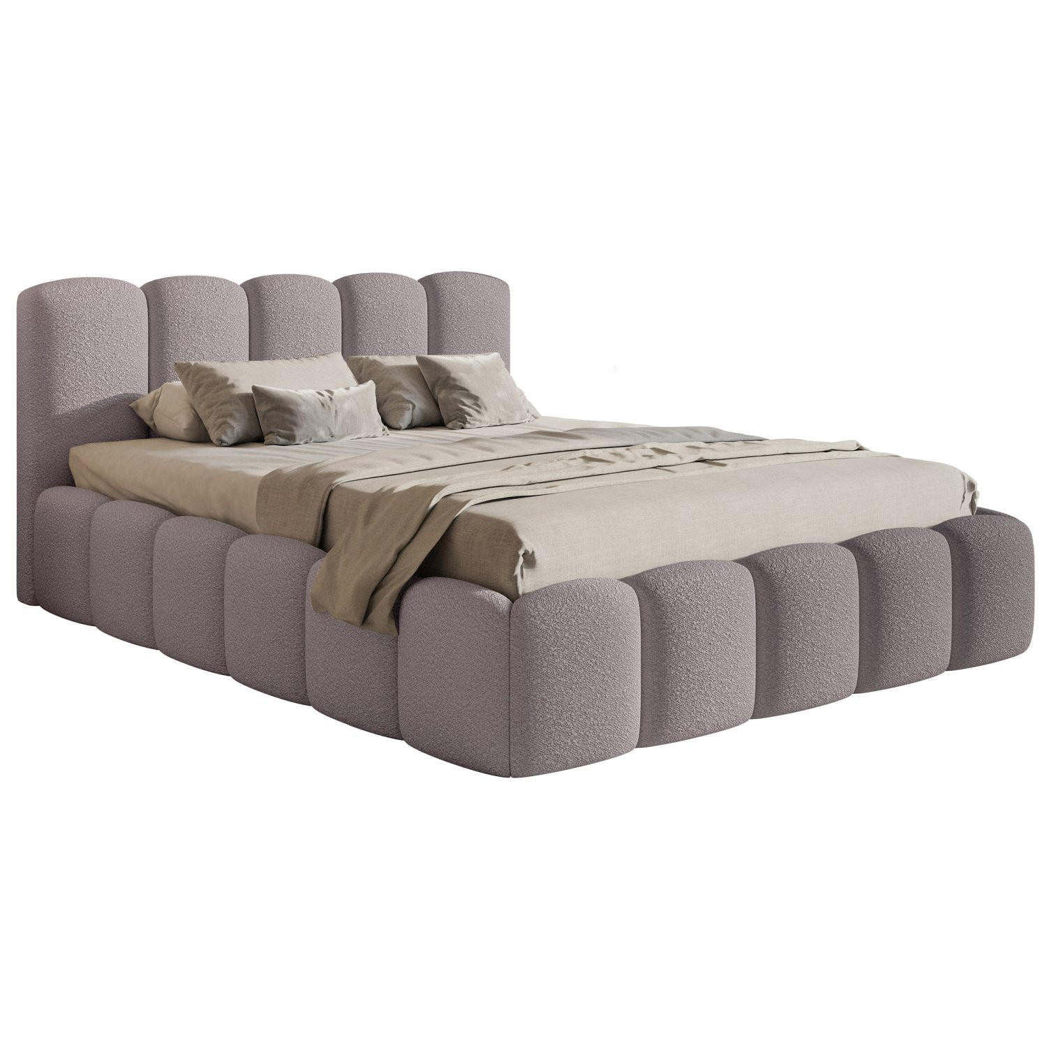 POLSTERBETT Cloudy II Taupe 160x200 cm - Graubraun, Kunststoff/Textil (160/200cm) - Selsey
