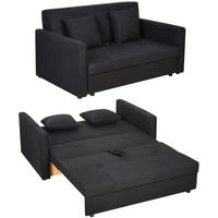 SCHLAFSOFA 2er-Sitz DE-14605 mit integriertem Stauraum Dunkelgrau - Dunkelgrau, Textil (152/81/101cm) - ComfortXL