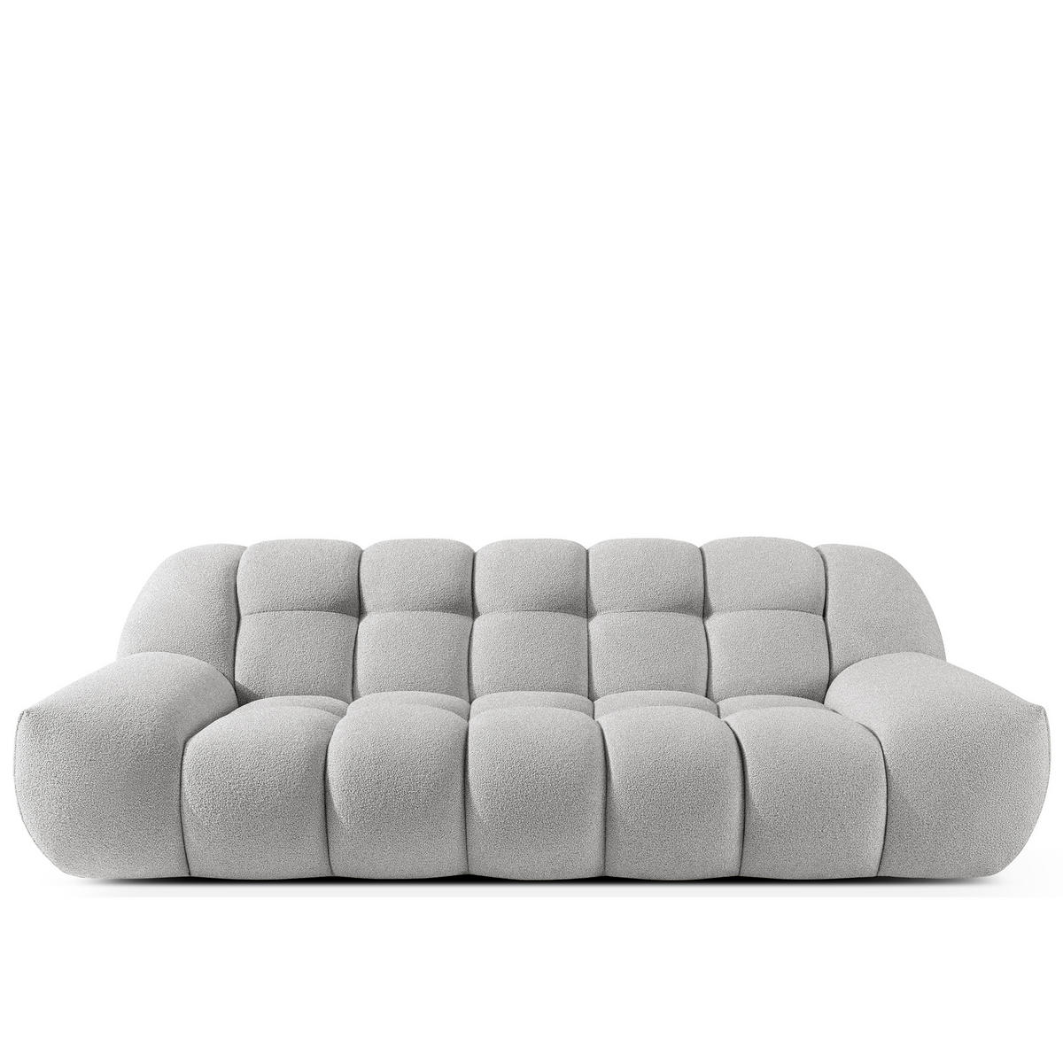 EINZELSOFA VENA Bouclé, Hellgrau - Hellgrau, Holz/Textil (225/72/105cm) - KONSIMO®