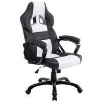 BÜROSTUHL Peso, Kunstleder Schwarz/Weiß - Weiß, Kunststoff/Textil (65/124/70cm) - TPFLiving