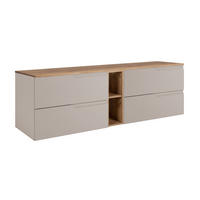 BADEZIMMERSCHRANK: Kaschmir / Eiche Craft, 140 (2 x 60 + 20) x 46 x 58 cm - Kaschmir/Eichefarben, Holzwerkstoff (140/58/46cm) - 3XE LIVING