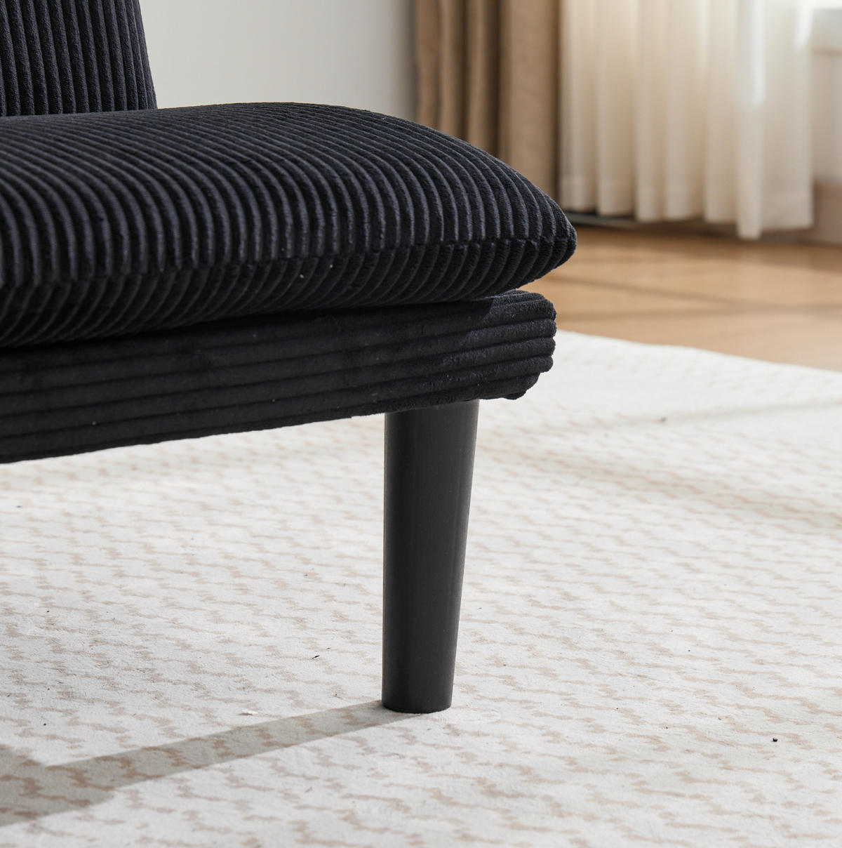 SOFA mit 3-stufig verstellbarer Rückenlehne Schwarz 2-Sitzer - Schwarz, Holzwerkstoff (168/67/86cm) - Meubliv