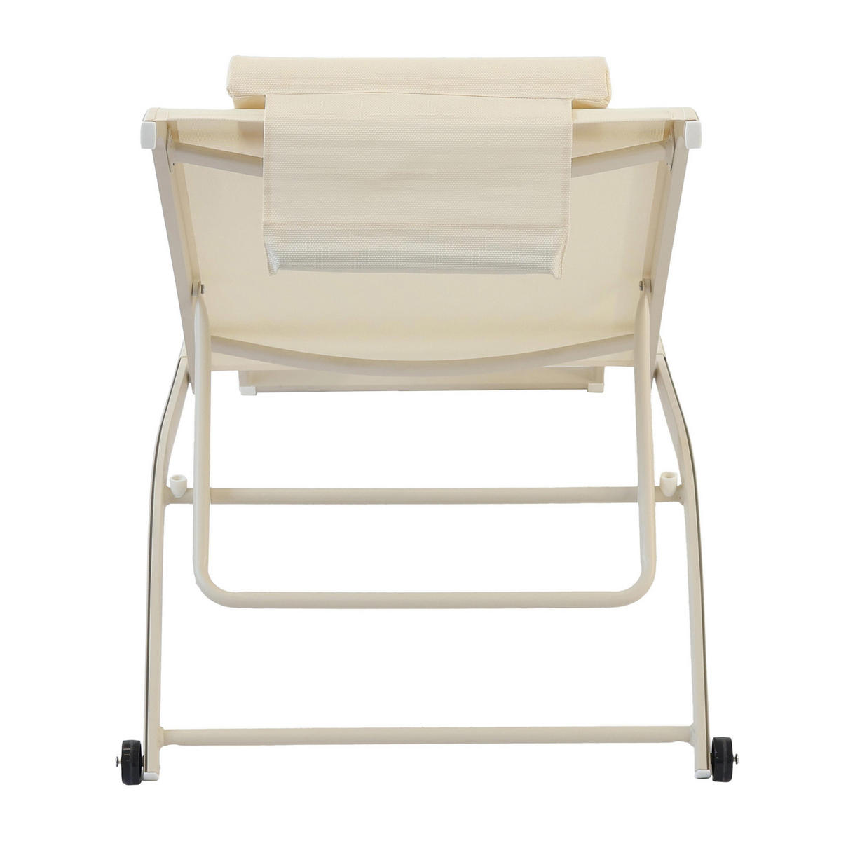 SONNENLIEGE 2-tlg., Weiß - Weiß, Textil (70/69/182cm) - Oviala